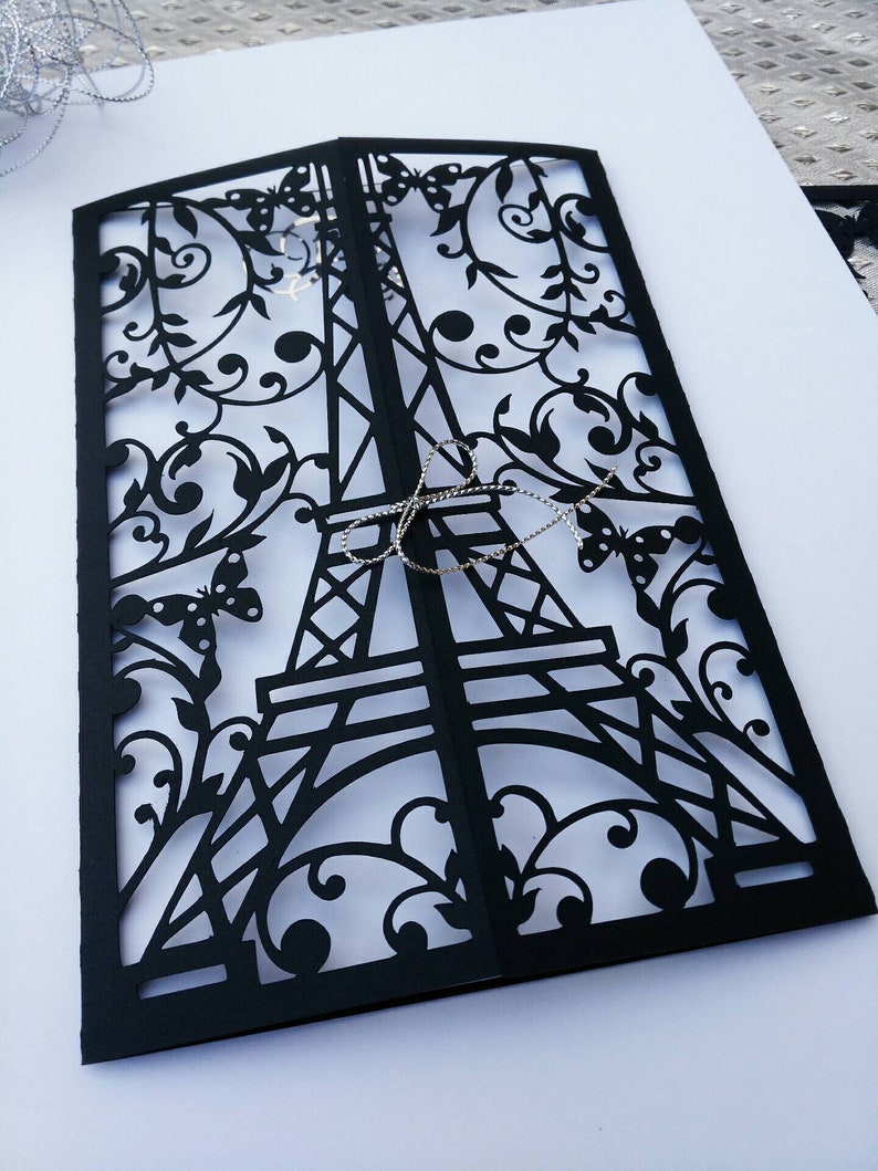 Download SVG Cricut File Template Gate Fold Card Eiffel Tower Paris ...