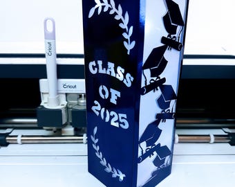 SVG File Cricut Class of 2025 3D Lantern Senior 2025 Template SVG Centerpiece Cut Files Laser Cut Graduation Party Luminaries Decor Cameo