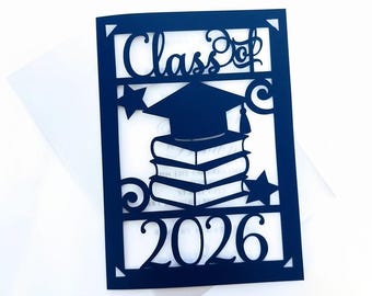 Graduation Card SVG Cut File Template Class of 2026 Invitations Senior folder card Cricut Silhouette Cameo Laser Joy