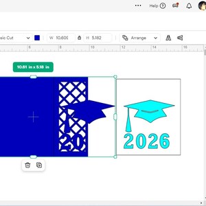 2026 Graduation Invitation SVG Cut File, Gate Fold Card (digital ...