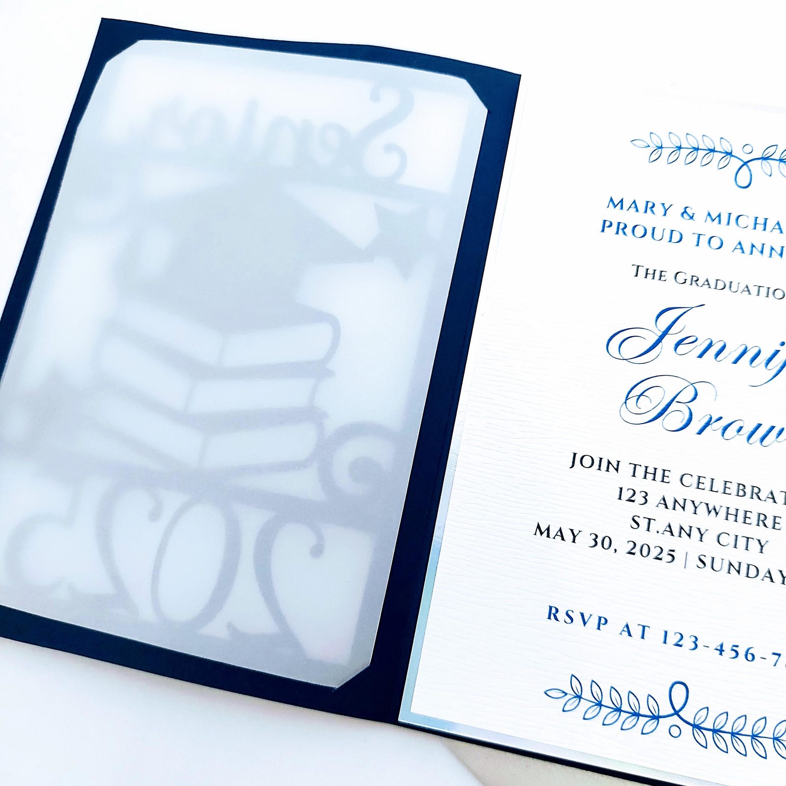 SVG Graduation Invitation Template Card Senior 2026 Cricut Cut File Joy ...
