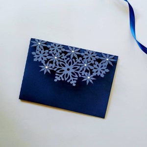 Laser Cut Winter Wedding Invitation Cricut SVG Template Tri Fold Card Snowflakes Frozen Card DIY Wedding Laser Cut Silhuette Cameo DXF svg image 4