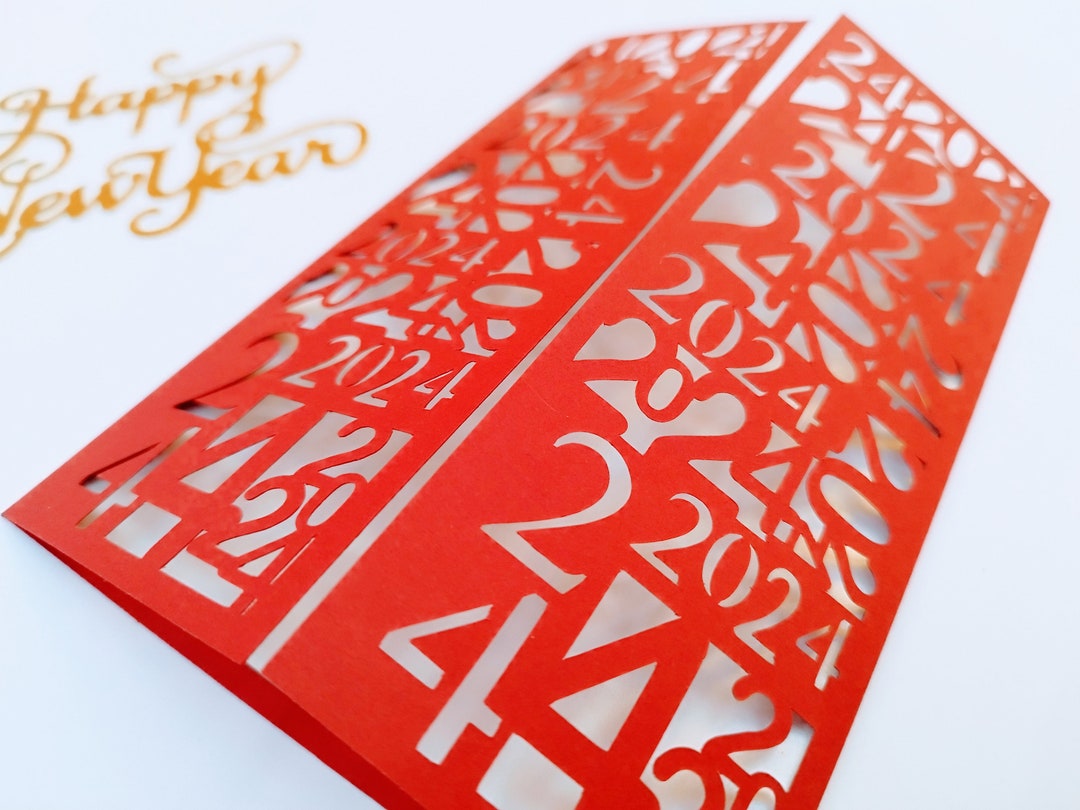 2024 SVG Files Happy New Year Templates Christmas Cards Cricut