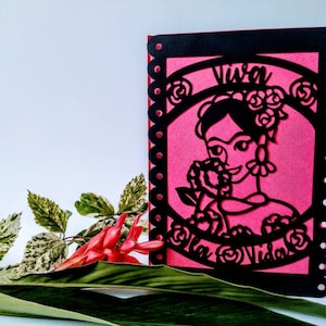 SVG-sjabloon twee lagen map kaart zomer papel picado Mexicaanse pictogrammen kaarten maken verjaardag bloemen partij dxf lasergesneden uitnodiging