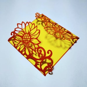 SVG Cricut Sunflowers Laser Cut DIY Invitation Cricut Cutting Files Templates Wedding Card Autumn Fall Theme Birthday Party Silhouette Cameo