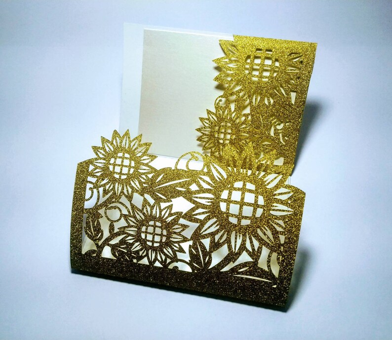 Download SVG Cut File Sunflowers Tri Fold Pocket Invitation Cricut ...
