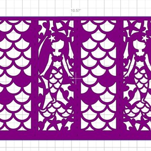 Centro de mesa con linterna SVG de sirena, plantilla de corte láser Cricut, decoración de fiesta de sirena para niña de cumpleaños, archivo de corte de luminarias, silueta láser Cricut imagen 6
