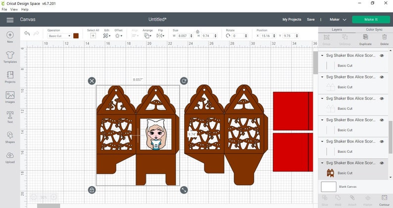 Shaker Box Cricut SVG Alice in Wonderland SVG Cut Files Cricut Layered ...