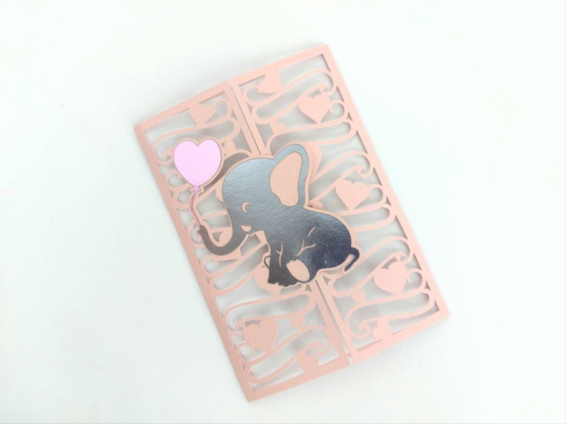 Download SVG Cricut Baby Shower Invitatios Baby Elephnat elephant ...