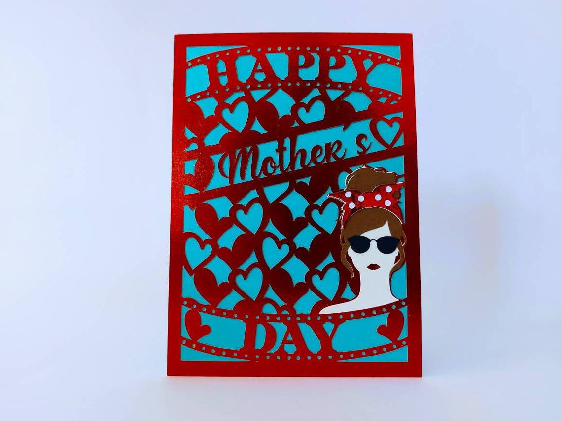 Download SVG Cut Files Cricut Mothers Day Card Template Fashion mom | Etsy