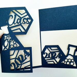 Class of 2024 SVG Cut File Mini Tri Fold Pocket Invitation Card Senior ...