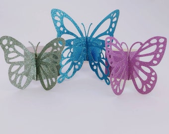 Plantilla SVG Servilletas de papel Anillos Mariposa Mariposas svg Archivo de corte Cricut Papelería DIY Corte láser Cricut Silhouette Cameo Decoración de mesa