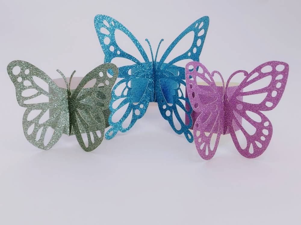12 portatovaglioli eleganti con farfalle per eleganti decorazioni da tavola, adatti sia per eventi casual che formali