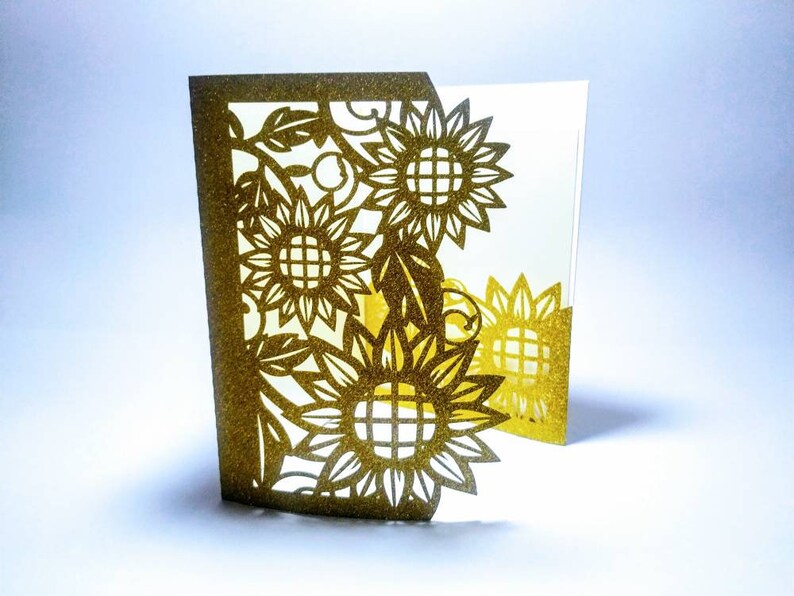 Download SVG Cut File Sunflowers Tri Fold Pocket Invitation Cricut ...