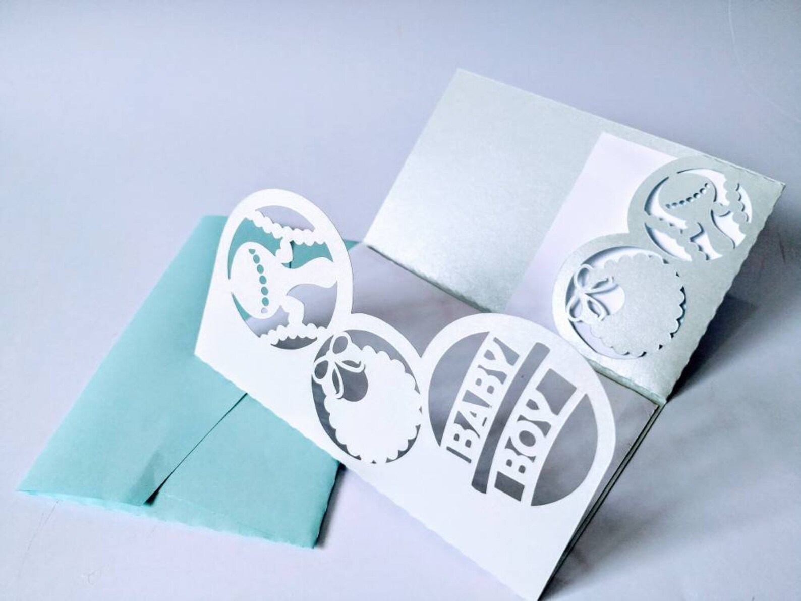 2 SVG Files Cricut Template Baby Shower DIY Invitation Laser Etsy