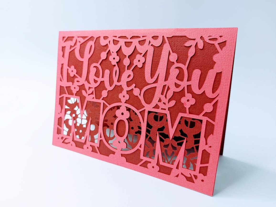 Happy Mother's Day Card Cricut SVG Flowers I Love You Mom | Etsy