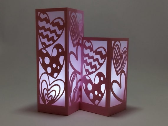 Happy Valentines Day SVG 3D Hearts Paper Lantern Cricut Cut File Decor Romantic Decor Love Centerpiece Silhouette Cameo Laser