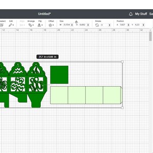 May include: A digital design for a green box with shamrock cutouts. The design includes four boxes with different shamrock patterns and a separate piece for the box base.