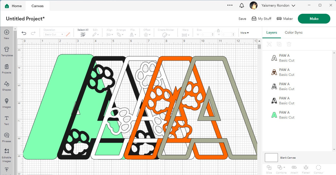 Alphabet A to Z Cat Paw Dog Paws SVG Layered 3D Cut File 5 Layers ...