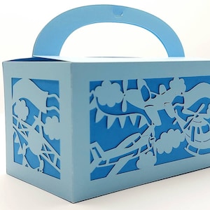 SVG Favor Box Baby Shower niedlich Flugzeug SVG Schnittdateien Cricut Laser-Schnitt Schneiden Silhouette Cameo Gender Reveal Party Decor Herzstück Baby