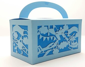 SVG Favor Box Baby Shower Cute Airplane SVG Cut Files Cricut laser Cut Cutting Silhouette Cameo Gender Reveal Party Decor Centerpiece Baby