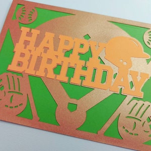 Tarjeta de feliz cumpleaños de béisbol para niño SVG, archivo de corte Cricut, plantillas láser, Silhouette Cameo, tarjeta de cumpleaños para papá, regalos para amantes de los deportes para su cumpleaños