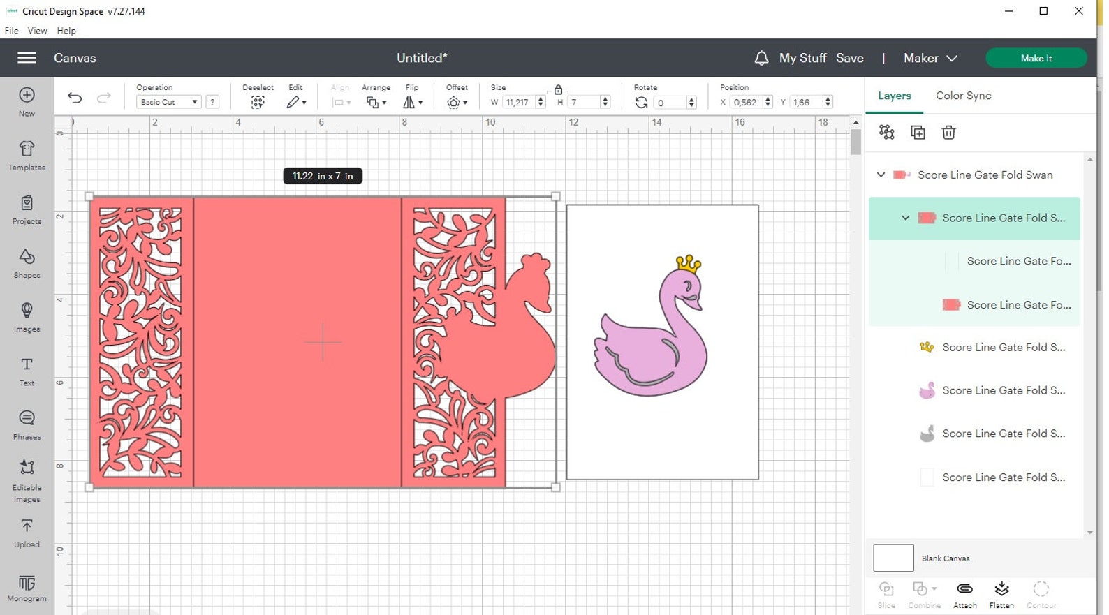 Swan Gate Fold Card SVG Invitations Templates Baby Shower Baby Swan Cut ...