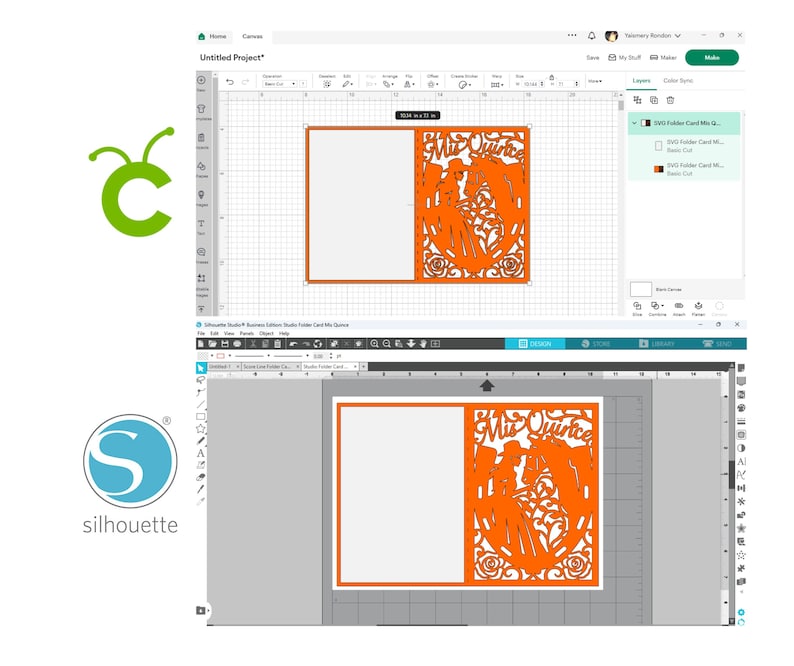 SVG Laser Cut Invitation Template MIS QUINCE Folder Card Cricut Girl Horse Roses Cricut Mexican Quinceanera Charra Card Silhouette Cameo 15 image 2