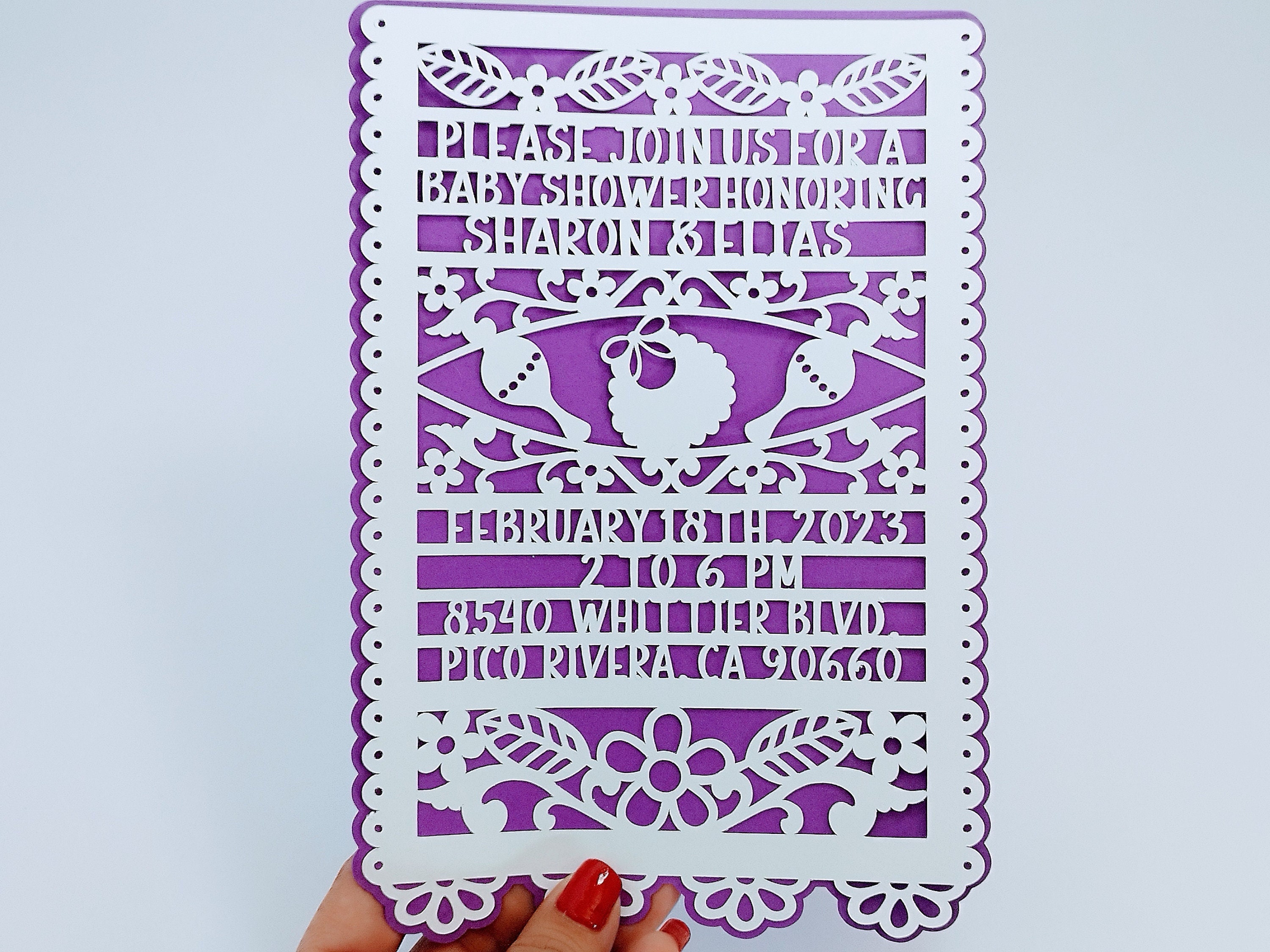 SVG Custom Template Papel Picado Invitation Mexican Baby - Etsy