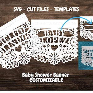Anpassbare SVG-Schnittdateien Papel Picado Banner Cielito Lindo Mexikanische Babyparty Cricut Silhouette Cameo Bruder Scan Cut Laser Vorlagen