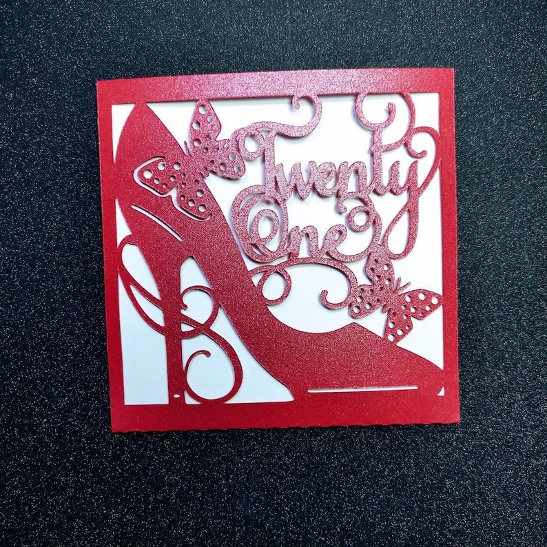 Download Twenty one birthday card SVG Cricut FileTemplates Envelope ...