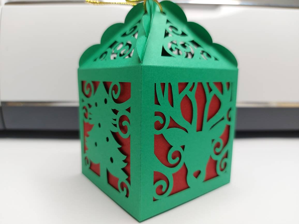 SVG Cricut Files Christmas Box Tree Reindeer Favor Box Gift Box Template Silhouette Cameo Laser Cut Gift Merry Christmas Box Cricut Maker