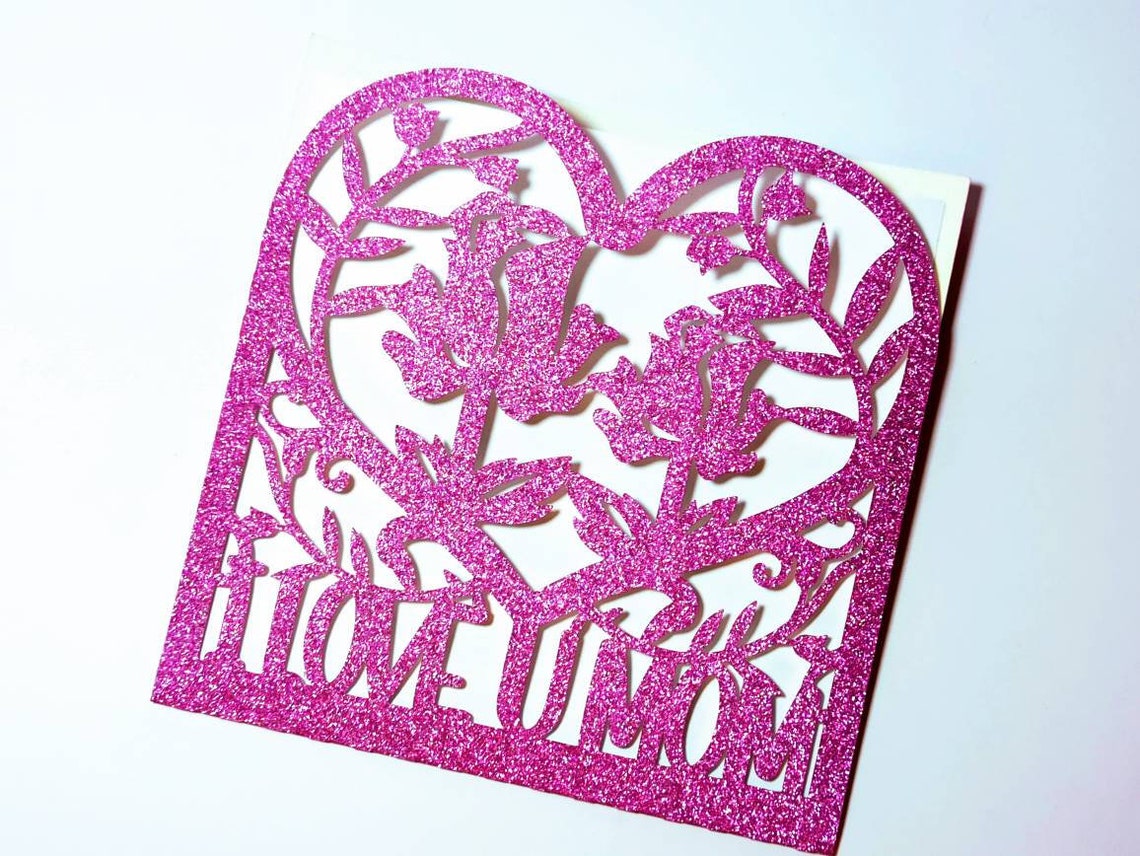 Download SVG Cut Files Cricut Mother's Day Card Template Heart | Etsy