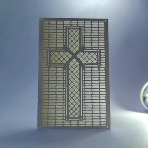 Cartão de Batismo SVG Cricut Template Cruz Primeira Comunhão Convite de Confirmação Missal Memorial Book Laser Cut, Silhouette Cameo, DXF, Ai