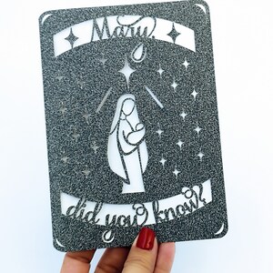 SVG Oh Holy Night Christmas Card Cricut File Cartella Carta, modelli Natività Belen Natale Silhouette Cameo Taglio laser Gesù Compleanno Maria