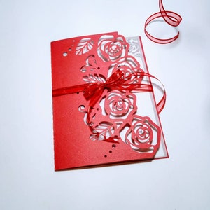 SVG Laser Cut Rosen Hochzeitseinladung Cricut Ordner Karte 5x7 inch QUINCEANERA Sweet Sixteen Karten Silhuette Cameo die cut CardMaking Rose