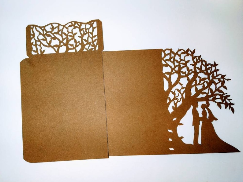 Download 5x7 SVG Cricut Laser Cut Tree Wedding Invitation Couple ...