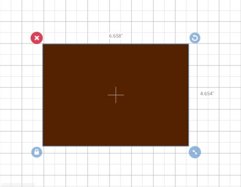 Puede incluir: Una forma rectangular marr&oacute;n de 16,91 cm por 11,82 cm. La forma est&aacute; centrada en un fondo de cuadr&iacute;cula blanca.