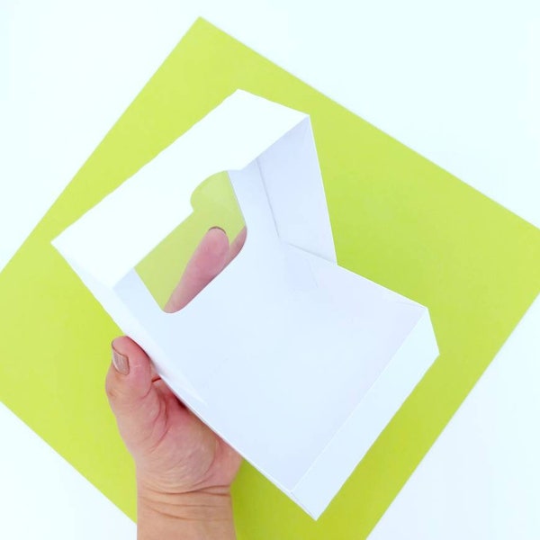 SVG Cut File boîte en plastique avec acétate de fenêtre CRICUT silhouette CAMEO frère projet de coupe de balayage pour les utilisateurs débutants. Instructions vidéo acétate
