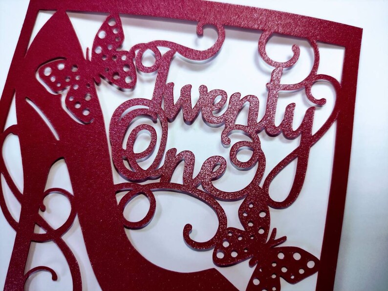 Download Twenty one birthday card SVG Cricut FileTemplates Envelope 21 | Etsy