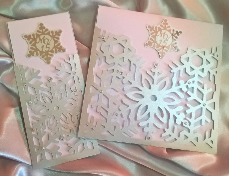 Download Snowflake Invitation SVG Template Winter Card Envelope ...