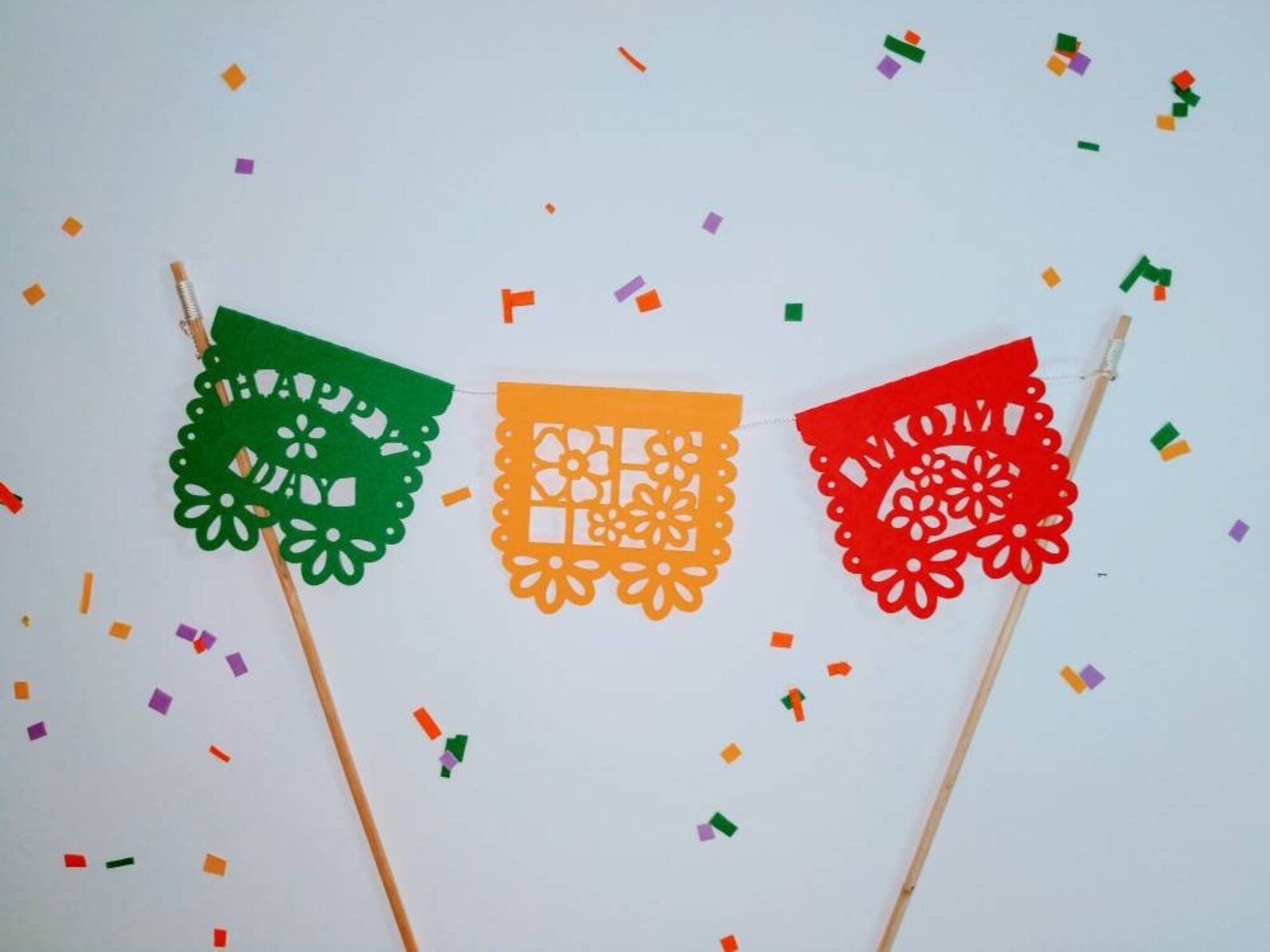 3 SVG TEMPLATES Papel Picado Cricut Mothers Day Banners Papel Etsy
