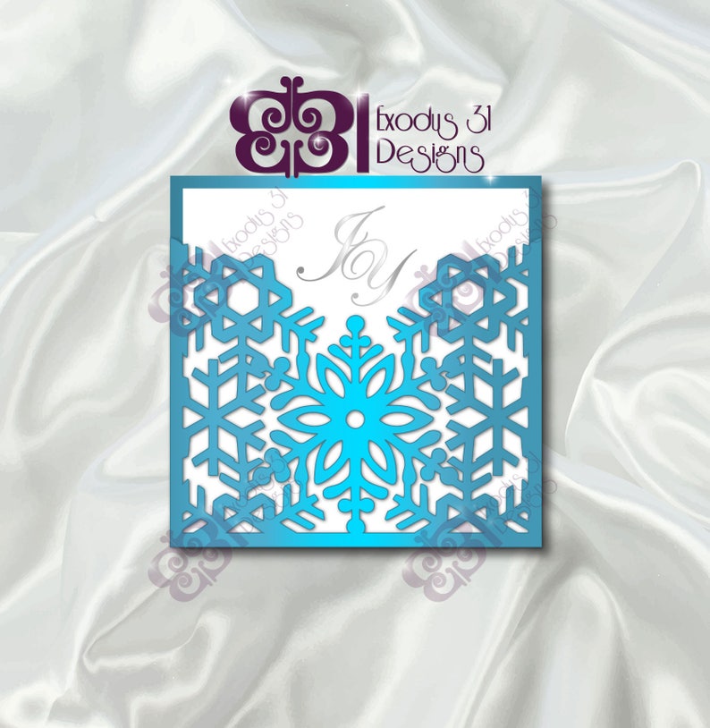 Download Snowflake Invitation SVG Template Winter Card Envelope Frozen | Etsy