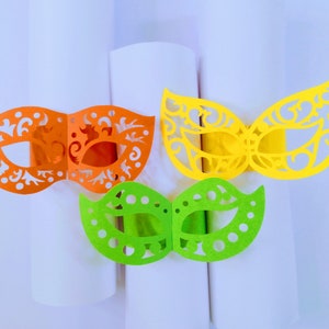 Modello SVG Tovaglioli di carta Anelli Maschera di Masquerdade svg File di taglio Cricut Cancelleria fai da te Taglio laser Cricut Silhouette Cameo Decorazione da tavolo svg