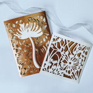 Fichier de coupe SVG modèle de conception Cricut pissenlit faire-part de mariage porte pli carte enveloppe amour carte commémorative découpé au laser Silhouette camée