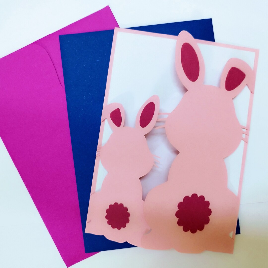 Easter Rabbits SVG Gate Fold Card Cricut Silhouette Cameo Laser Cut ...
