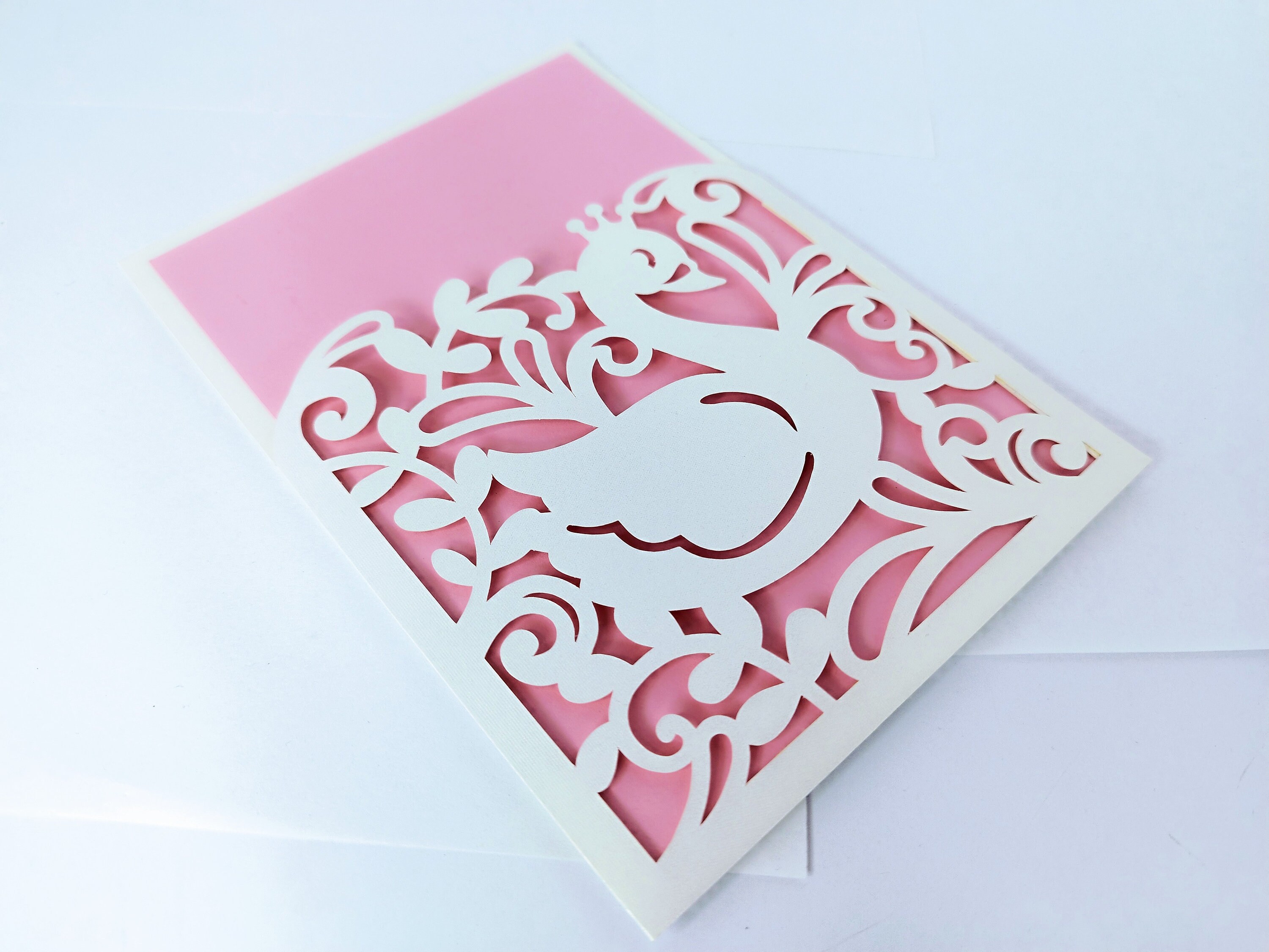 Swan Card SVG Invitation Baby Shower Baby Swan Baptism Card Template ...