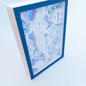 Mermaid Shadow Box Lightbox Template Cricut SVG Cut Files 5x7 Mermaid ...