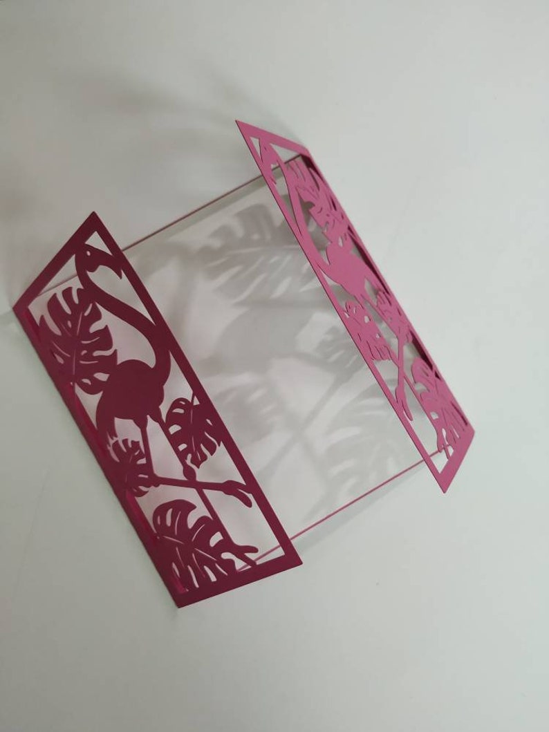 Download SVG Cricut Gate Fold Card Flamingo Monstera Leaves ...