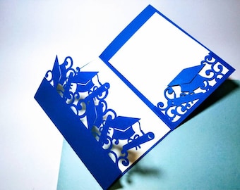 Graduation Invitation Card Class of 2025 SVG Cricut Senior Cut File Tri Fold Pocket greeting card Senior 2025 Laser Cut Silhouette Cameo svg